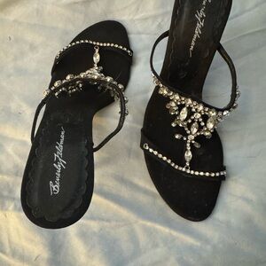 Beverly Feldman Black Embellished Women's Sandals